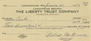 Robert M. "Lefty" Grove Signed Check